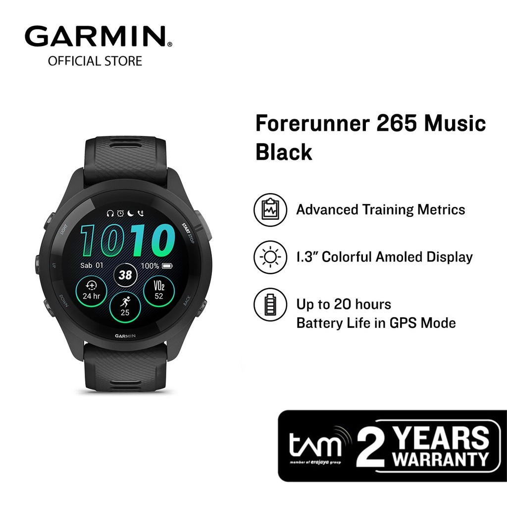 ガーミン GARMIN Forerunner 265 Music Black GARMIN GARMIN（ガーミン