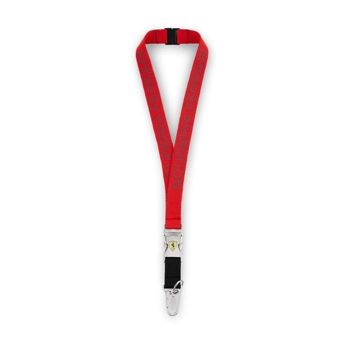 Cordón Oficial Scuderia Ferrari F1 Con Logo Rojo – Llavero Con Mosquetón Desmontable, Talla Única