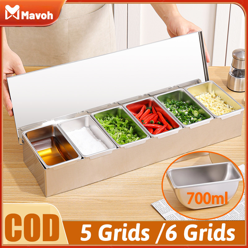 Jual Tempat Bumbu Stainless Seasoning Box Kotak Bumbu 6 in 1 Kotak ...