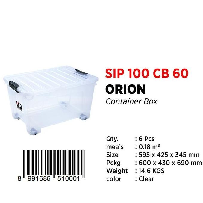 Jual Shinpo 100 Orion Container Box 60 Liter CB 60 Transparan Bening ...