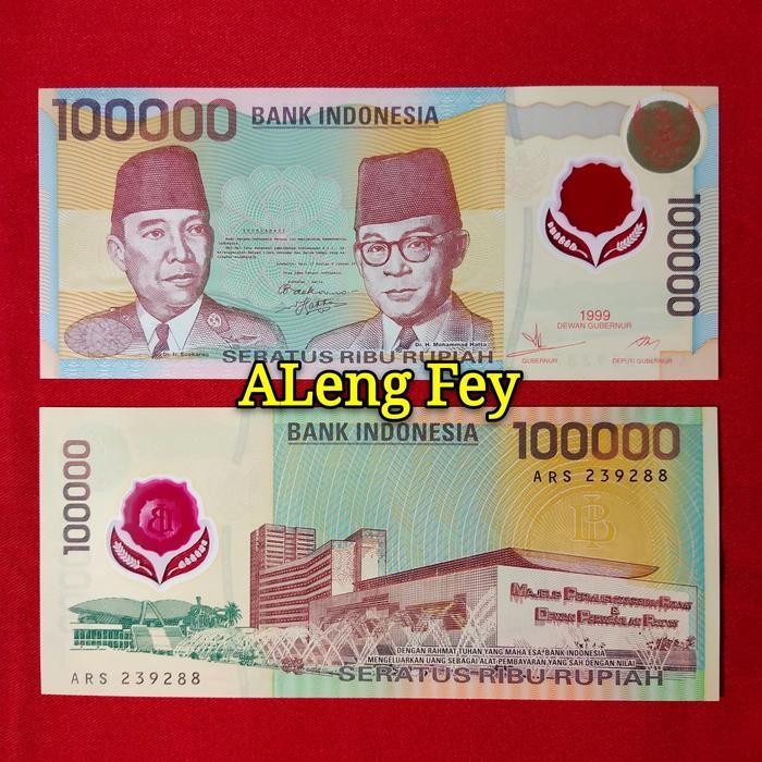 Jual Uang Kuno 100.000 Polymer. Seratus Ribu Plastik Tahun 1999 ...