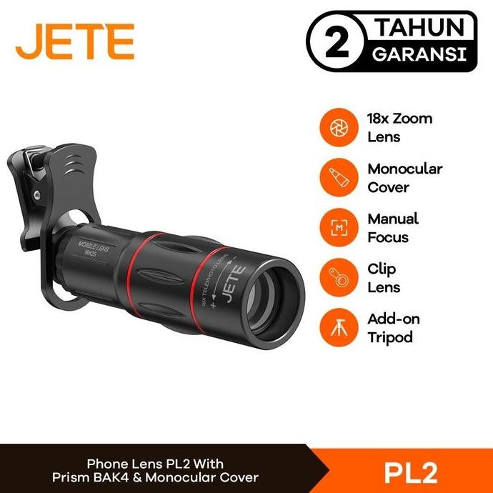 Jual Lensa Kamera Hp Jete Pl2 18X Zoom Monocular With Tripod - 2 Tahun ...