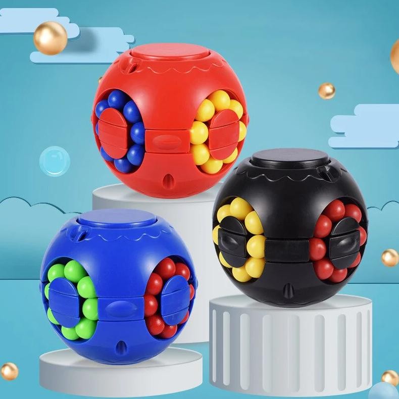 Jual Magic Bean Puzzle Cube Spinner Rotate Slide Gyro Fidget Toy 3D ...
