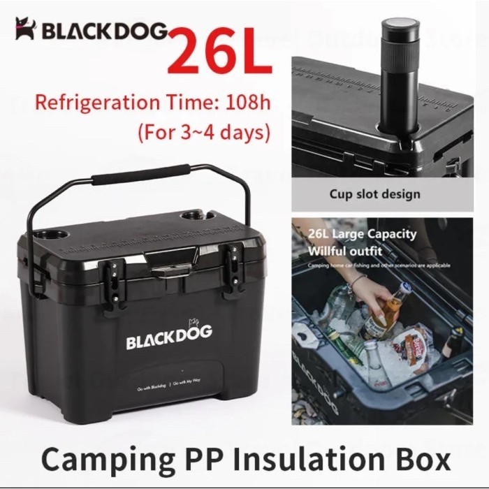 Jual NEW Cooler Box Kotak Pendingin BLACKDOG black 26 Liter | Shopee ...