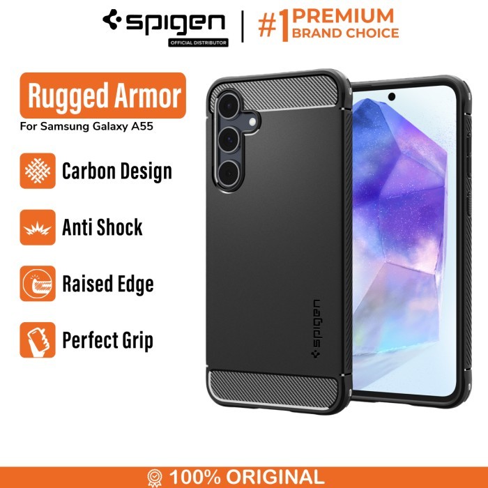 Jual Case Samsung Galaxy A55 Spigen Rugged Armor Tpu Carbon Cover ...