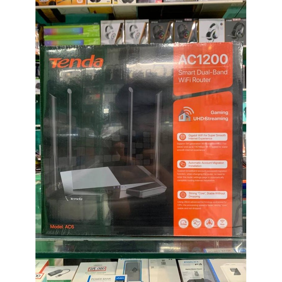 Jual TENDA AC6 AC1200 Smart Dual-Band Wi-Fi Wireless Router | Shopee ...
