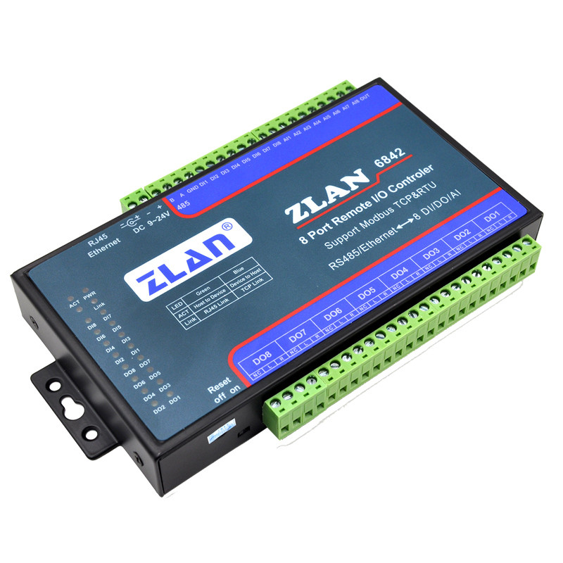 Jual TERBARU ZLAN6842 RS485 RJ45 Ethernet 8 channels DI AI DO RS485 ...