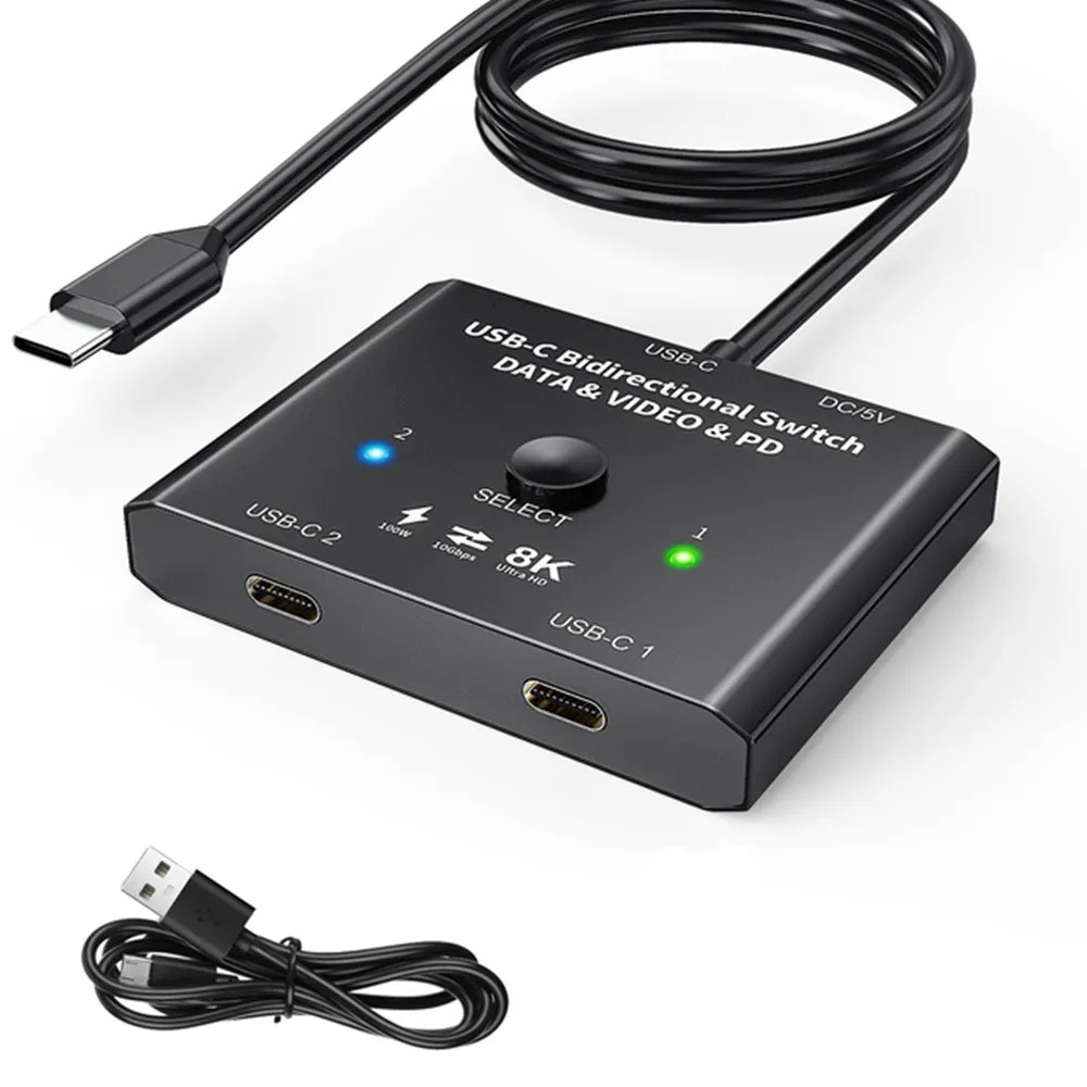 Jual BEST USB C Switch Splitter 8K Bi-Direction 1x2/2x1 Type C Data ...