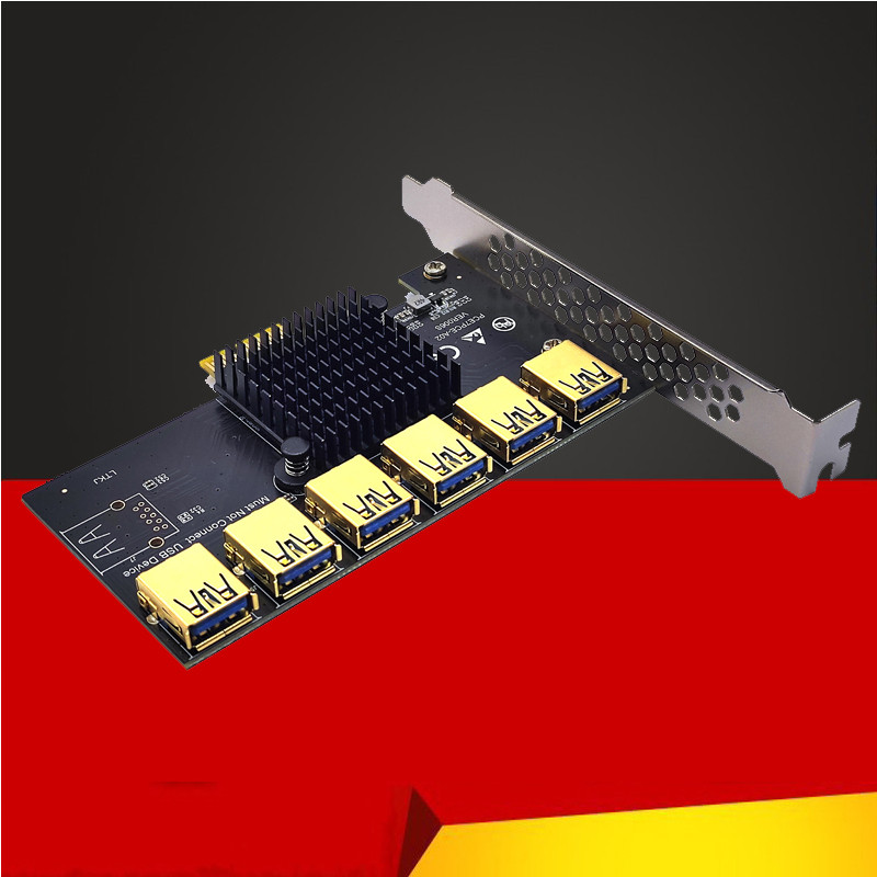 Jual BARU PCI Express Multiplier PCIE 1 to 6 USB3.0 Riser Card for PCI ...