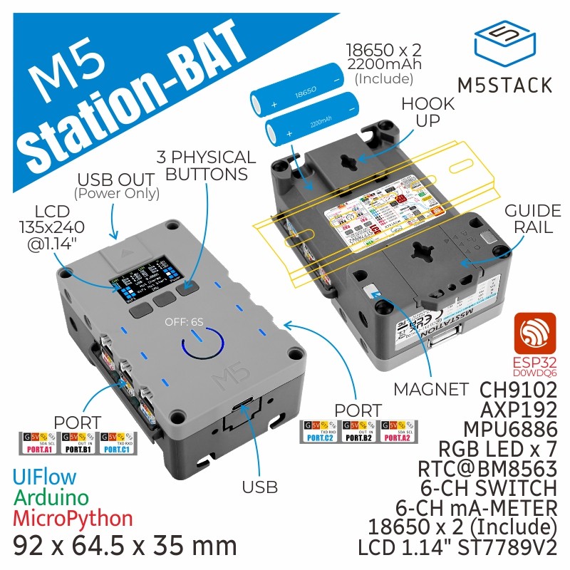 Jual SALE M5Stack Official M5Stack Station ESP32 IoT Development Kit ...