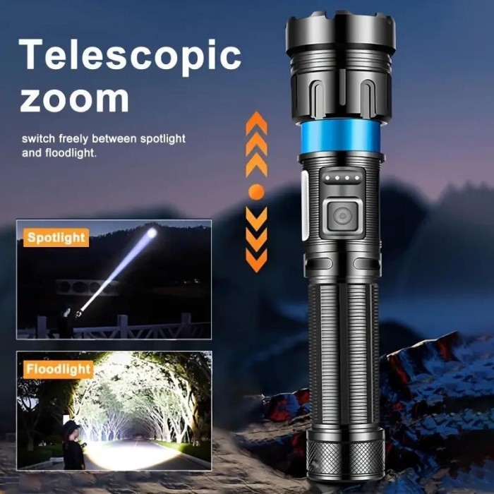 Jual Senter Tactical Super Terang / Senter Swat Police Xhp50 Zoom Jarak ...