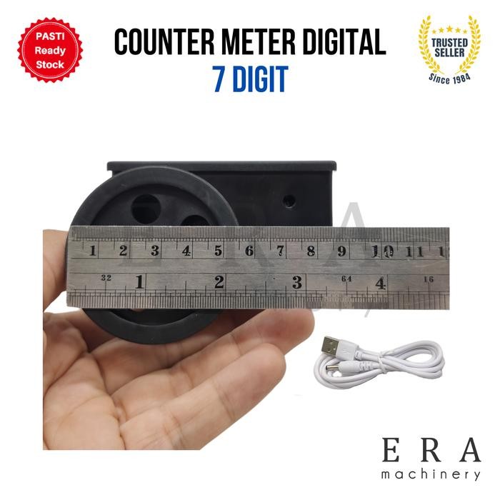 Jual 7 Digit Counter Meter Digital Roda Karet Roller Meteran Kain Mesin ...