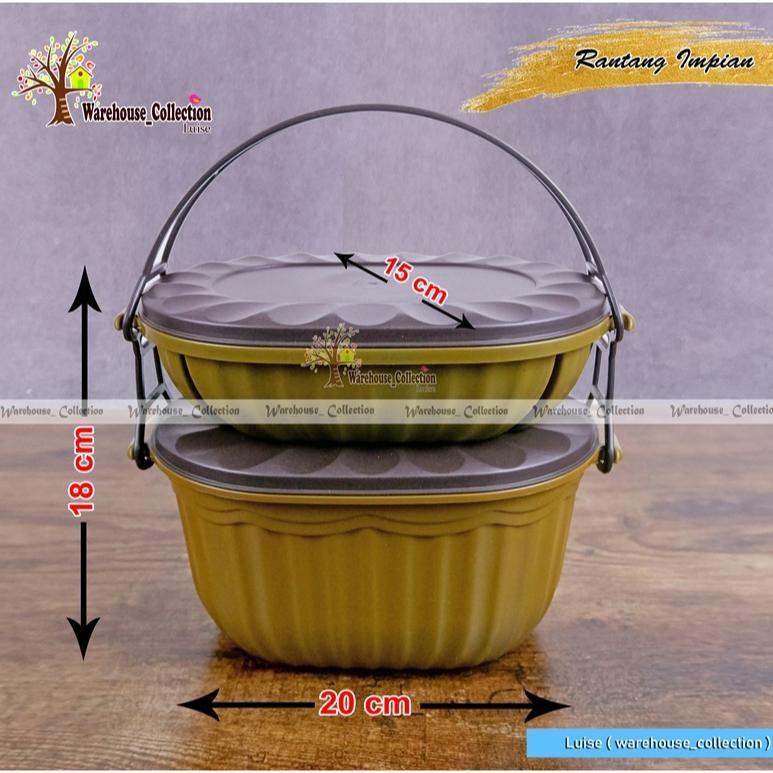 Jual Rantang Impian Susun 2 Gold//Rantang Berkatan Oval Dengan Tempat ...