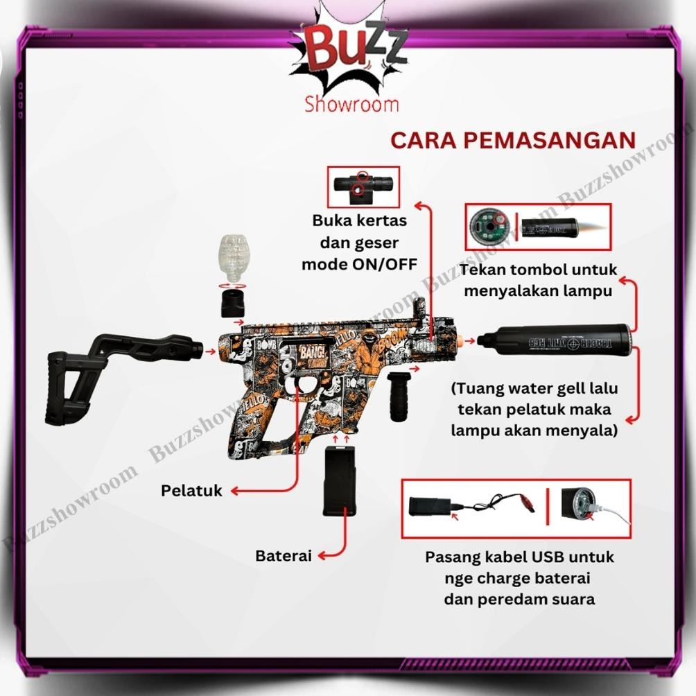 Jual ty-35 Tembakan Anak WGG Kriss Vector Water Gel Blaster Mainan ...