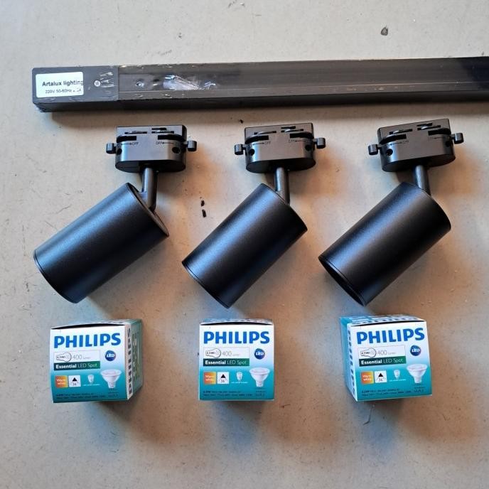 Jual New Philips 4 Set Rel Track Led Philips 4.5W Rel 1.5M Tebal Co ...