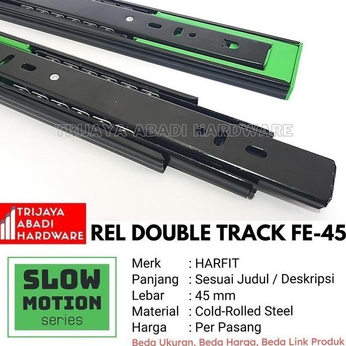 Jual Rel Laci Slow Motion 50 CM - FE 45 Full Extension Drawer Runner ...