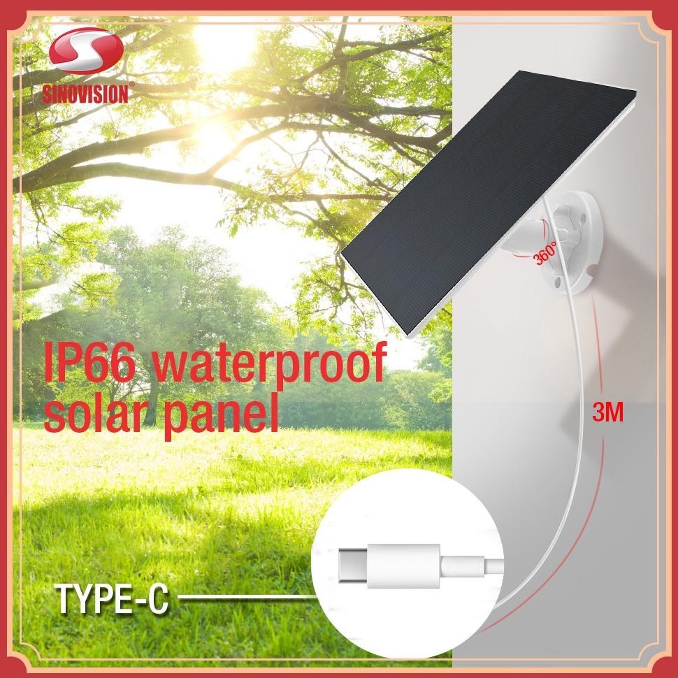 Jual SINOVISION SP2 Solar Panel -type c 3M Cable IP66 Waterproof Solar ...