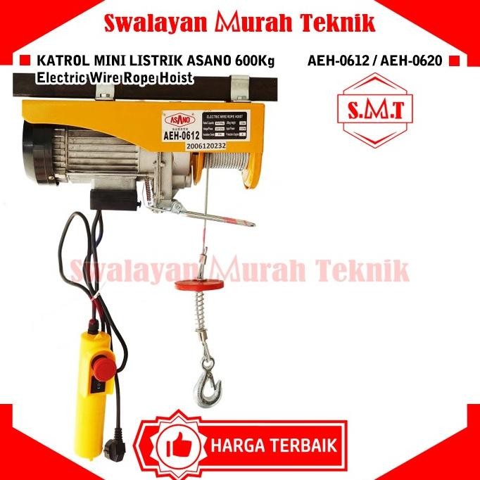 Jual ELECTRIC HOIST ASANO AEH0612/0620 KATROL MINI LISTRIK 600KG WIRE ...