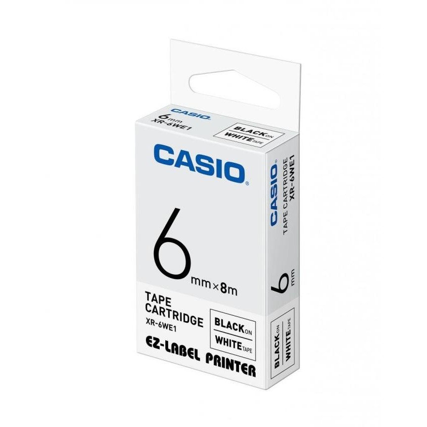 Jual EZ LABEL PRINTER XR-6WE1 6MM BLACK ON WHITE TAPE LABEL CASIO ...