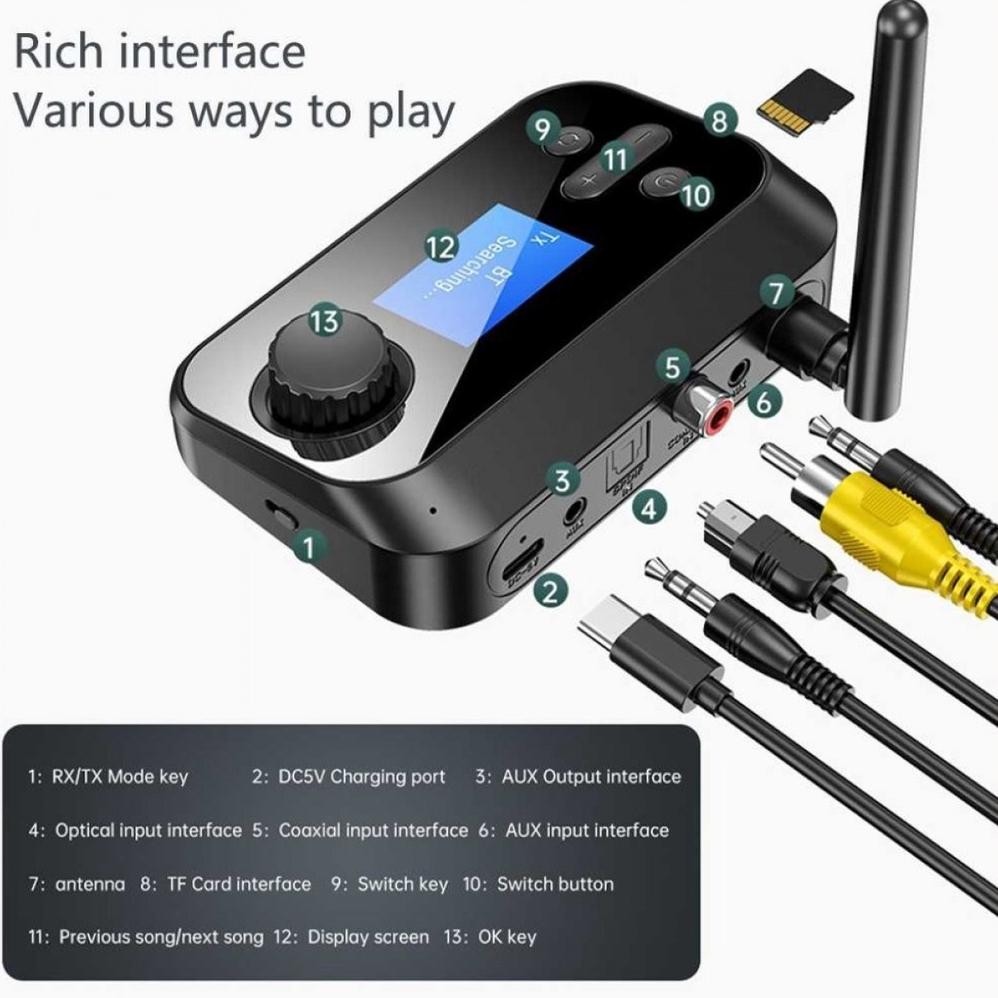 Jual ready !!! Audio Adapter Bluetooth 5.1 Receiver Transmitter ...