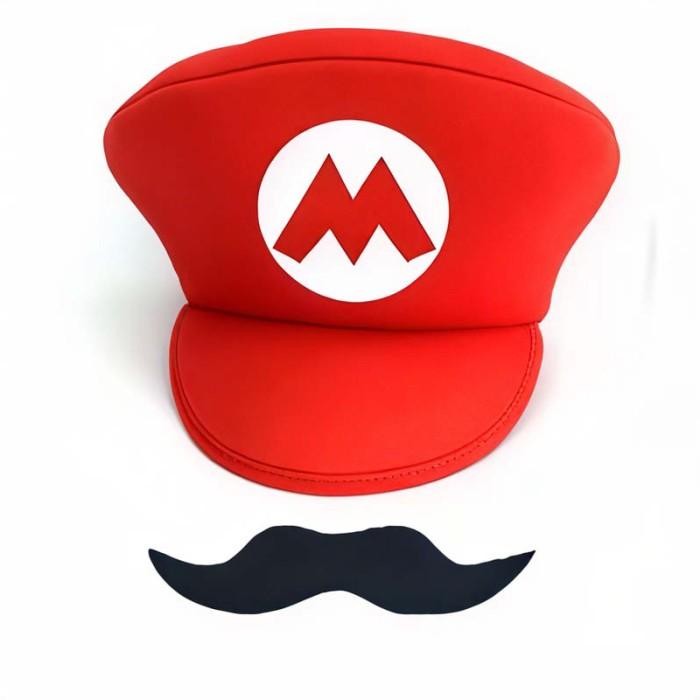 Jual Topi Dan Janggut Super Mario,Super Mario Hat Cap,Luigi Bros Letter ...