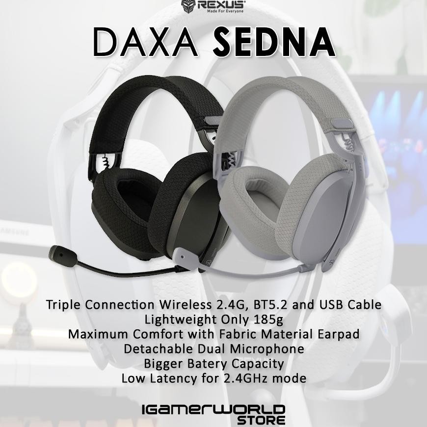 Jual Rexus Daxa Sedna Wireless Three Mode Connection Gaming Headset 