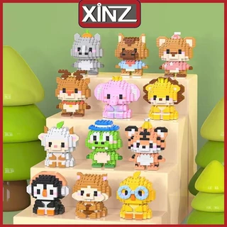 XiNZ 3D DIY Mainan Block Model Hewan Bangunan Seri Hewan Blok Harimau Blok Hamster Nano Bricks Toys