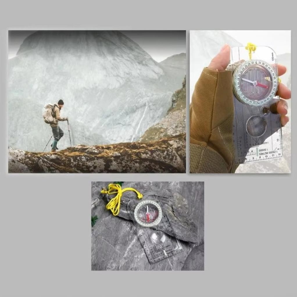 Jual Premium Map Scale Compass Ruler Kompas Liquid Filled Kompas Mini ...