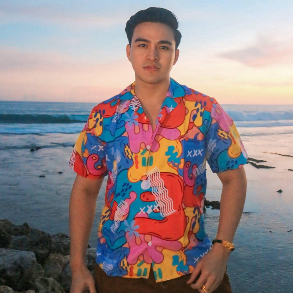 Jual Dowear Baju Shirt Kemeja Pria Wanita Motif Printing Pantai Lengan ...
