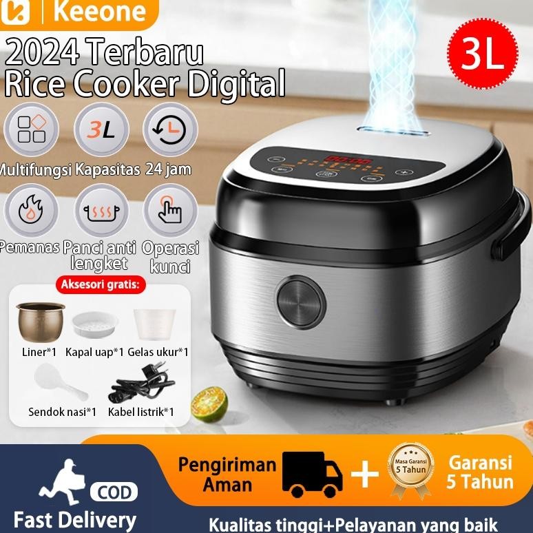 Jual NEW!!! Keeone 6 IN 1 Rice Cooker Digital 3L Magic Com Low Watt ...