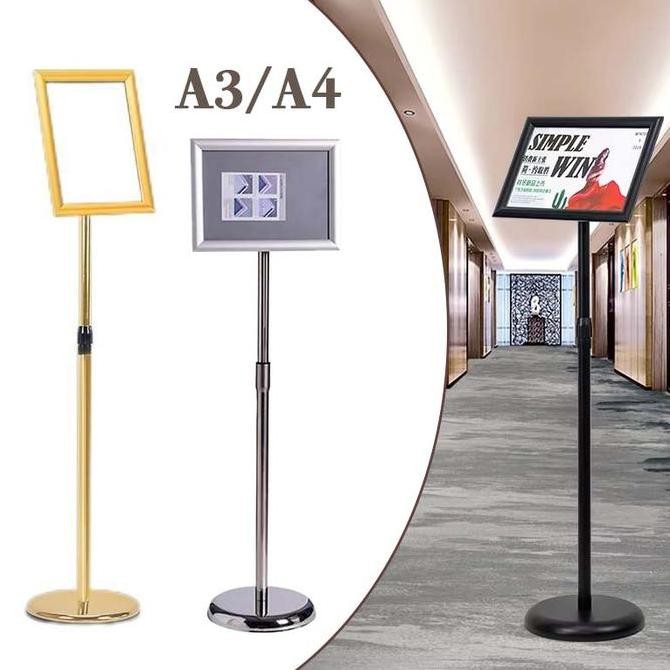 Jual Standing Sign Frame Floor Stainless Frame Display Stand Display ...