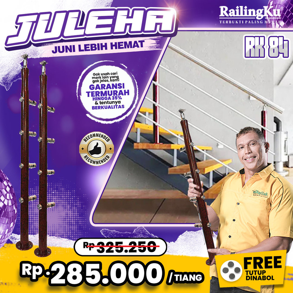 Jual Railing Tangga Stainless Maroon Marble Texture Railingku [JULEHA ...