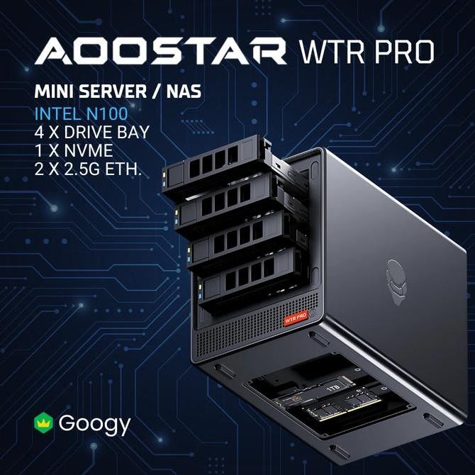 Jual NAS Mini Server - Aoostar WTR Pro Intel N100 - 4 Bay + 1 NVME + 2 ...