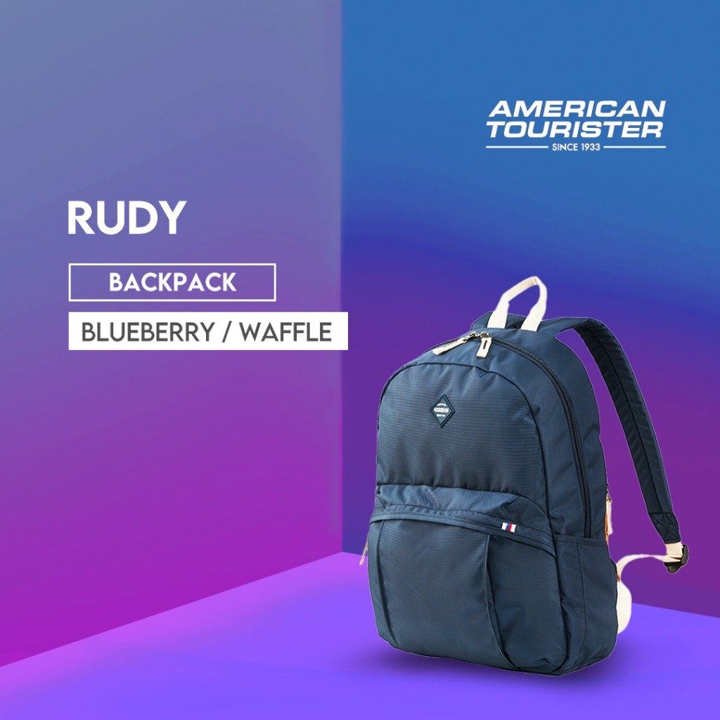 Jual American Tourister Rudy Backpack 1 AS – Blueberry / Waffle ...