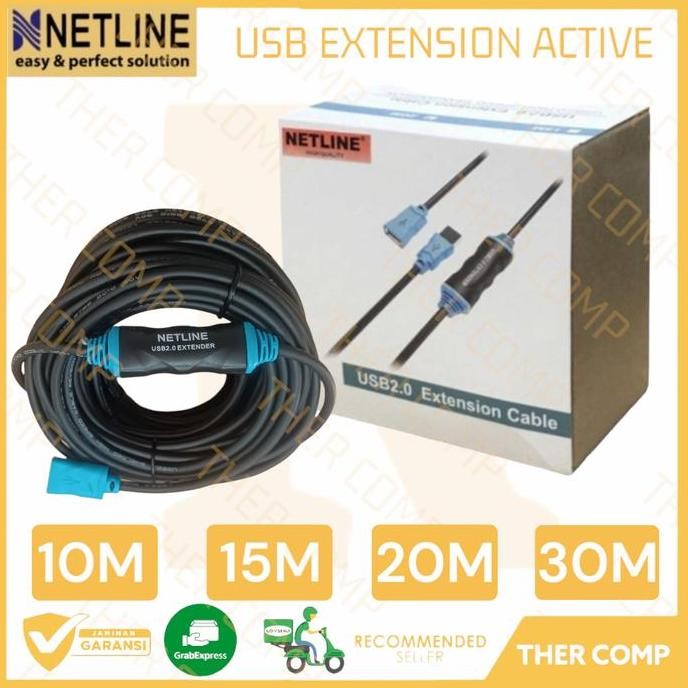 Jual new !!! Kabel Usb 2.0 Extension Aktif 20 Meter Netline | Shopee ...