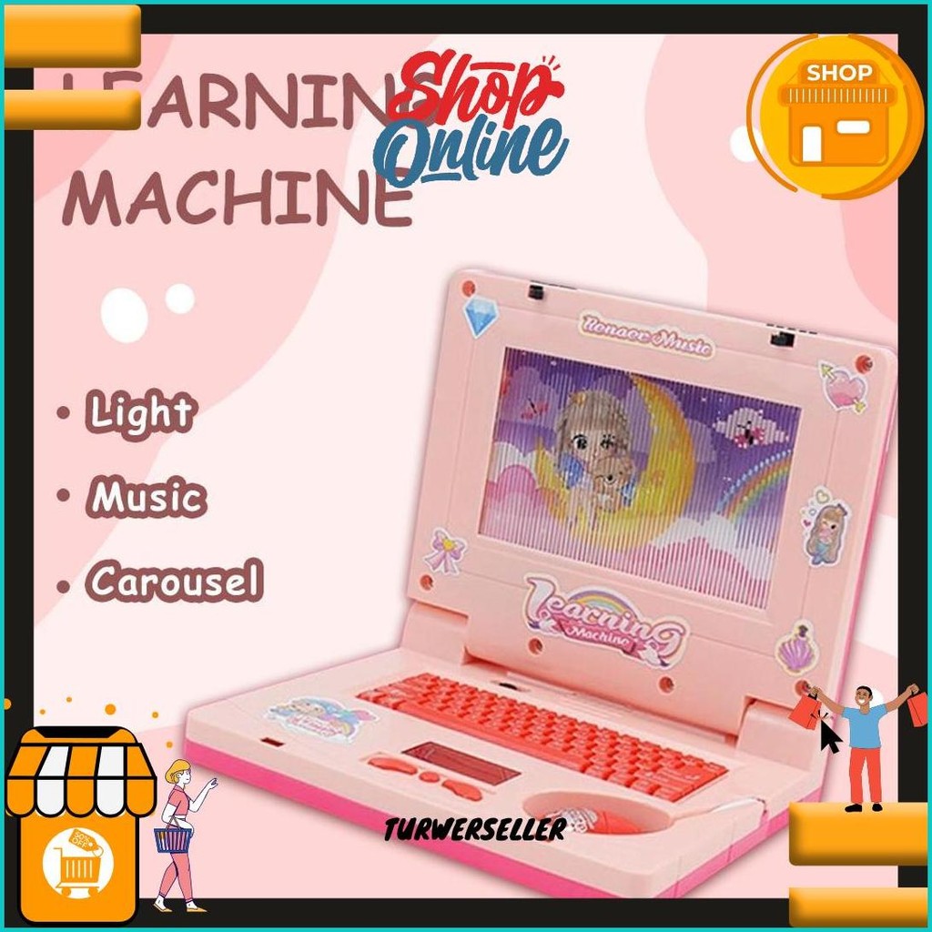 Jual Funtoy Imitation Laptop Learning Machine Catoon Music Computer ...