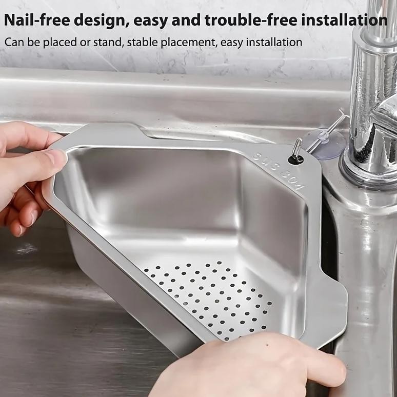Jual 1pc stainless steel kitchen sink filter drain basket wash basin ...