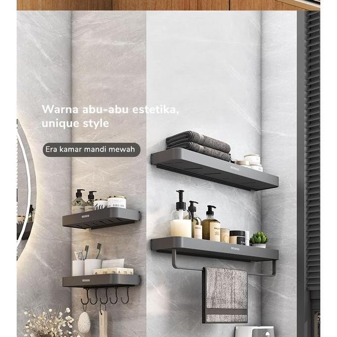 Jual ECOCO Wall Rack Aluminium - Rak Kamar Mandi Rak Multifungsi Rak ...