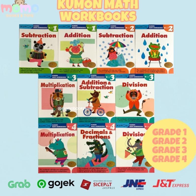 Jual JH8 [MOMO] KUMON Math Workbook Grade 1 2 3 4 | Buku Matematika ...
