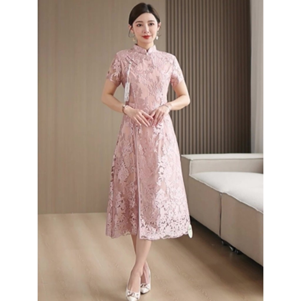 Jual Gaun Pernikahan 2024 Renda Cheongsam Gaun Pengantin Ibu Pernikahan ...