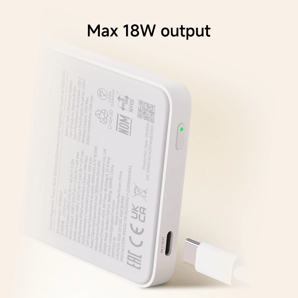 Xiaomi Magnetic Power Bank 5000mAh | Fast Magnetic Charging | Simply Attach to Charge | Max 18W Output