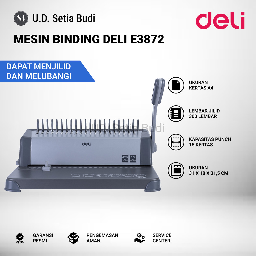 Jual Mesin Jilid Spiral Plastik Deli E3872 Mesin Binding Deli E 3872 ...