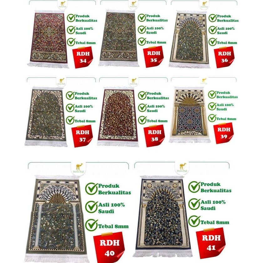 Jual Sajadah Raudah Tebal 8MM Asli Saudi Rawdah Rawda Besar Rauda ...
