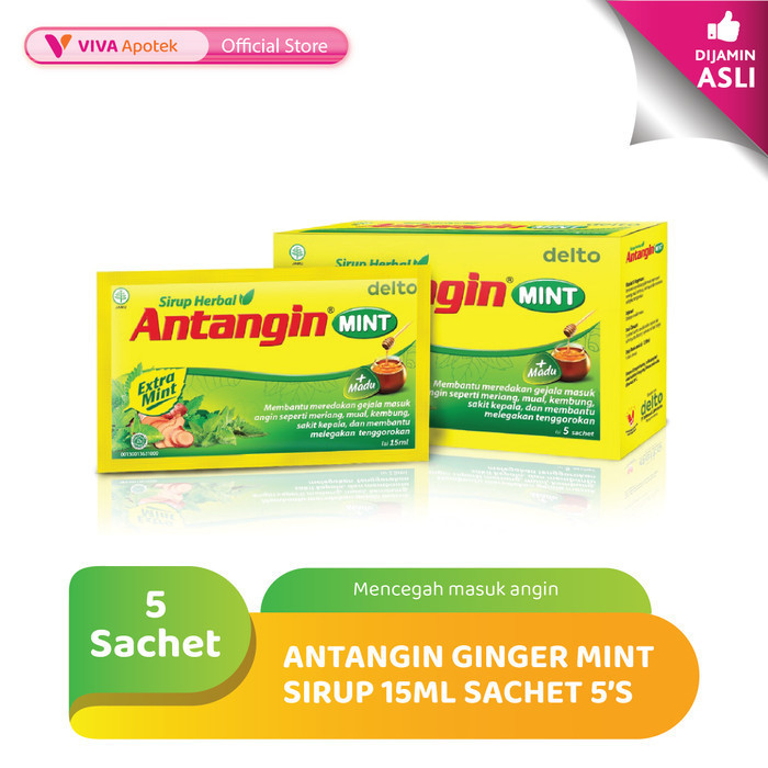 Jual Antangin Ginger Mint 15 ml untuk Mengatasi Masuk Angin (5 Sachet ...