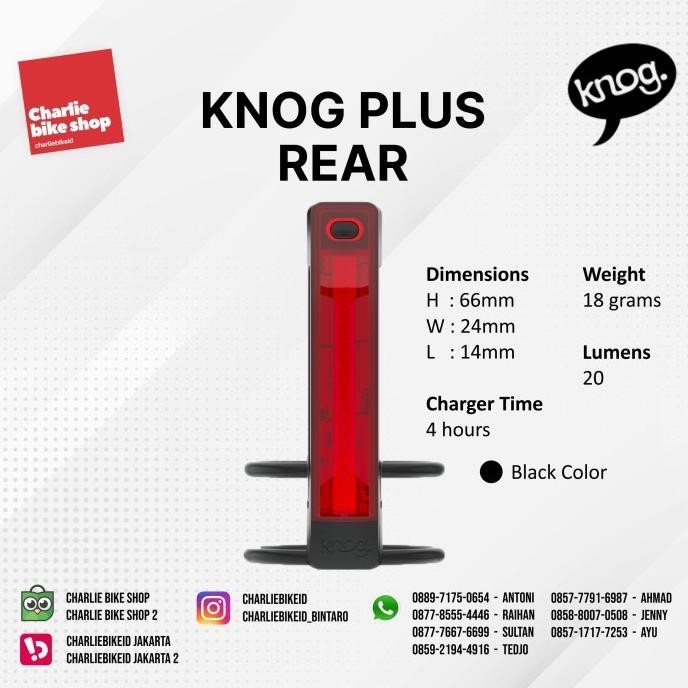 Luci Posteriori Per Bici Knog Plus Rear - 20 Lumen, 5 Modalità, Supporto Magnetico - Leggero 12g - Foto 4