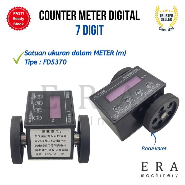 Jual 7 Digit Counter Meter Digital Roda Karet Roller Meteran Kain Mesin ...