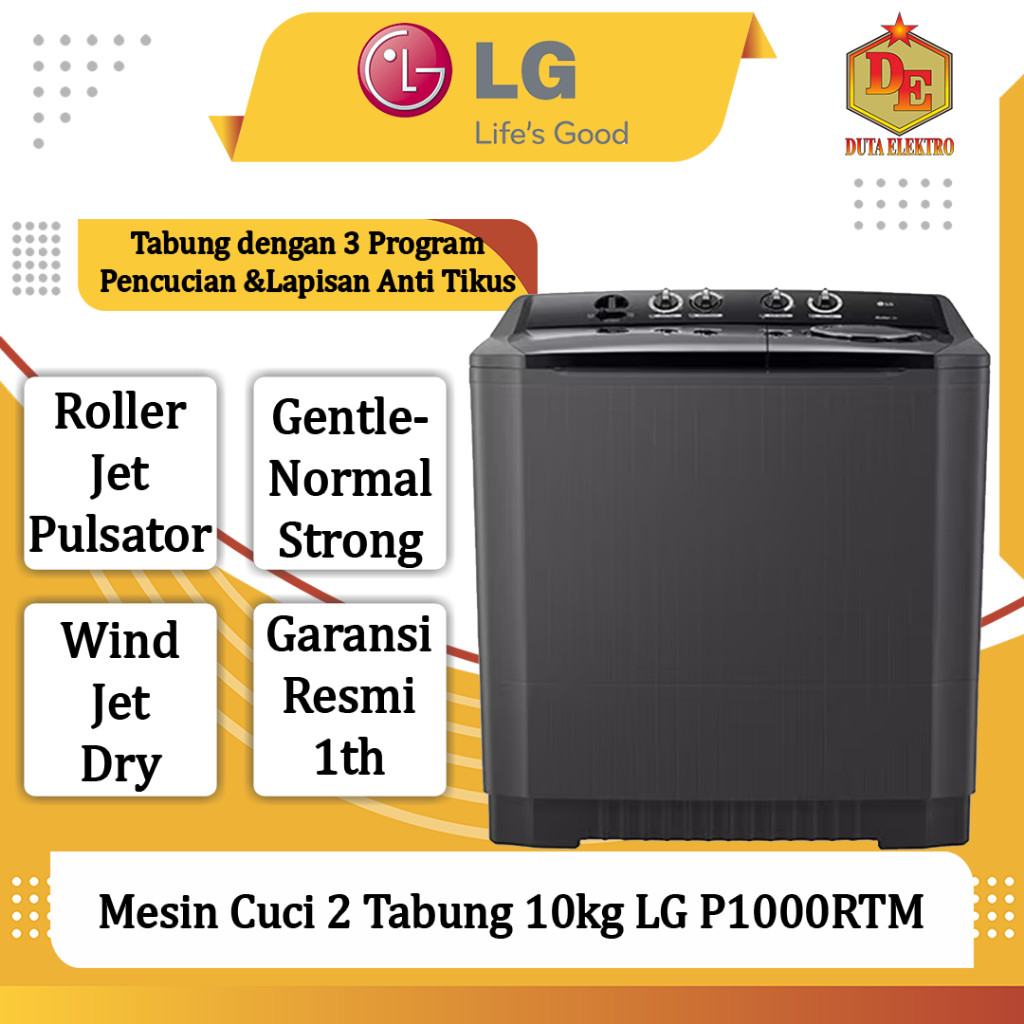 Jual Mesin Cuci 2 Tabung 10kg LG P 1000 RTM | Shopee Indonesia
