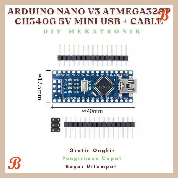 Jual | DE | ARDUINO NANO V3 ATMEGA328P CH340 5V BOARD + KABEL USB ...