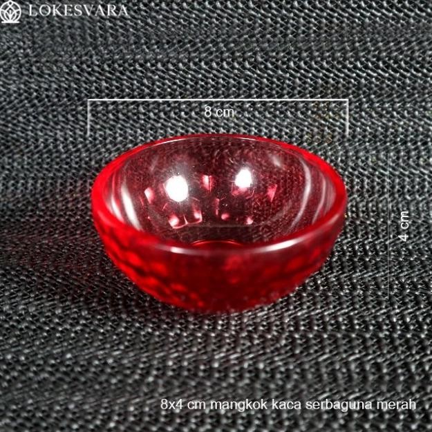 Jual `````````] Mangkok Cawan Kaca Serbaguna Merah (8x4cm) | Shopee ...