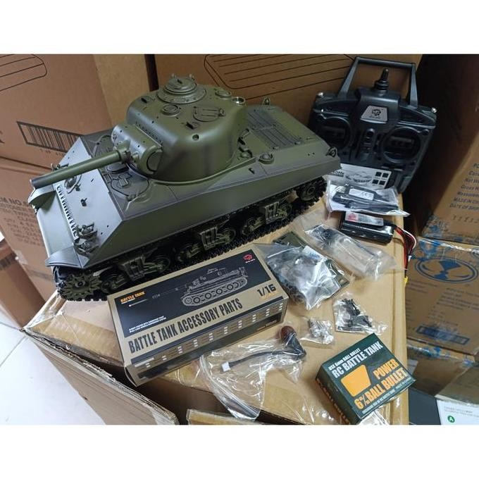 Henglong 1/16 Escala USA M4A3 Sherman Rc Tank 3898 Decoración Plástico